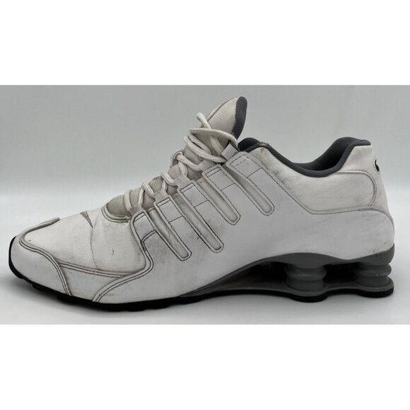 Nike Mens Size 11 Shox NZ Leather 378341-102 White Cool Grey Running Shoes main image 8